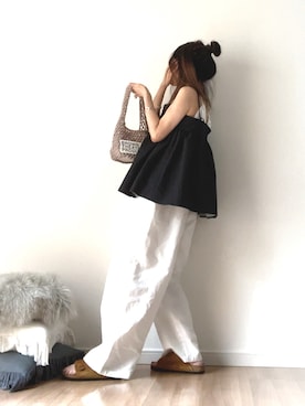 「BIRKENSTOCK（ビルケンシュトック）のZURICH SFB/チューリッヒ ソフトフットベッド スエードレザー ナロー幅（UNISEX）（サンダル）」を使った、norimamiさん（レディース・160cm）の夏コーディネート