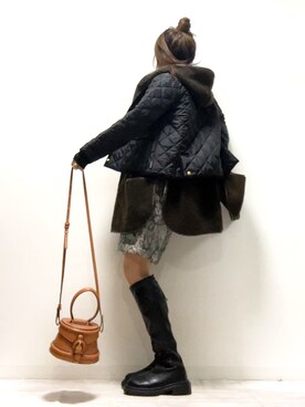 「Traditional Weatherwear」｜「アイテム（ノーカラージャケット）」を使った、norimamiさん（レディース・160cm）の秋コーディネート