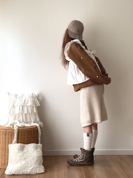 「アイテム（ラッピングキット）」を使った、norimamiさん（レディース・160cm）の秋コーディネート