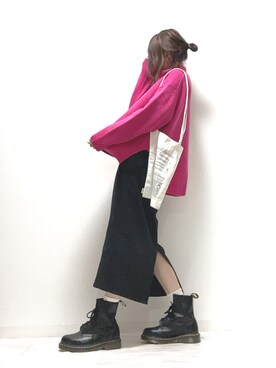 「TODAYFUL（トゥデイフル）のVintageプリントトートバッグ（トートバッグ）」を使った、norimamiさん（レディース・160cm）の秋コーディネート