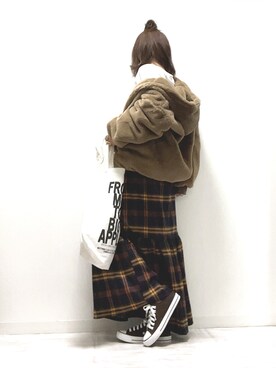 「sakishimatokyo（サキシマトーキョー）のアイテム（ブルゾン）」を使った、norimamiさん（レディース・160cm）の秋コーディネート