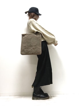 「ケーブルニット」｜「アイテム（ラッピングキット）」を使った、norimamiさん（レディース・160cm）の秋コーディネート