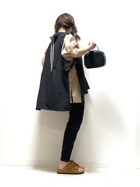 「BIRKENSTOCK（ビルケンシュトック）のZURICH SFB/チューリッヒ ソフトフットベッド スエードレザー ナロー幅（UNISEX）（サンダル）」を使った、norimamiさん（レディース・160cm）の夏コーディネート