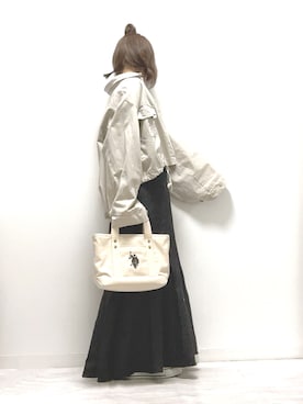 「sakishimatokyo（サキシマトーキョー）のアイテム（ミリタリージャケット）」を使った、norimamiさん（レディース・160cm）の秋コーディネート