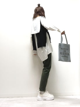 「MAISON DE REEFUR（メゾンドリーファー）のアイテム（トートバッグ）」を使った、norimamiさん（レディース・160cm）の冬コーディネート