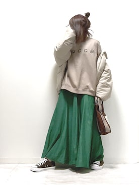 「zucca」｜「アイテム（スウェット）」を使った、norimamiさん（レディース・160cm）の秋コーディネート