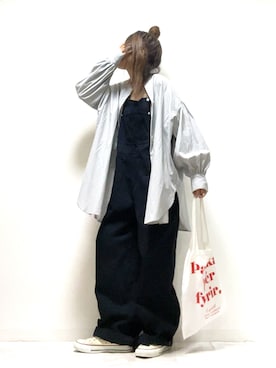 「ap retro（アプレトロ）のアイテム（サロペット/オーバーオール）」を使った、norimamiさん（レディース・160cm）の秋コーディネート