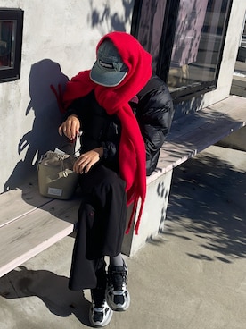 「アイテム（マフラー）」を使った、りょんさん（レディース・165cm）の秋コーディネート