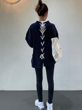 「rectangle by ryon（レクタングルバイリョン）のアイテム（トップス）」を使った、りょんさん（レディース・165cm）の秋コーディネート