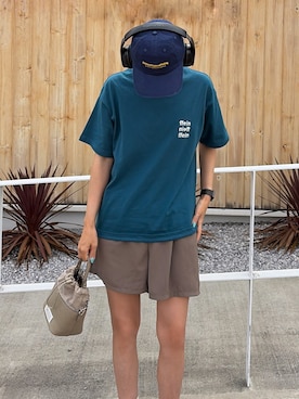 「FFEIN（フェイン）のアイテム（キャップ）」を使った、りょんさん（レディース・165cm）の夏コーディネート