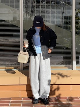 「Supreme （シュプリーム）のアイテム」を使った、りょんさん（レディース・165cm）の冬コーディネート