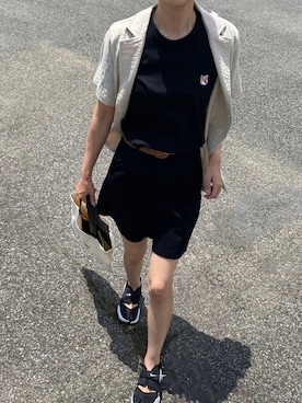 「リネンシャツ」｜「アイテム（セットアップ）」を使った、りょんさん（レディース・165cm）の夏コーディネート