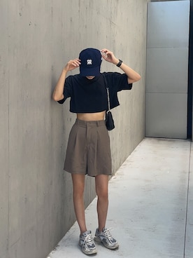「CLEA（クレア）のアイテム（パンツ）」を使った、りょんさん（レディース・165cm）の夏コーディネート