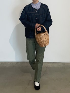 「アイテム（デニムジャケット）」を使った、りょんさん（レディース・165cm）の春コーディネート