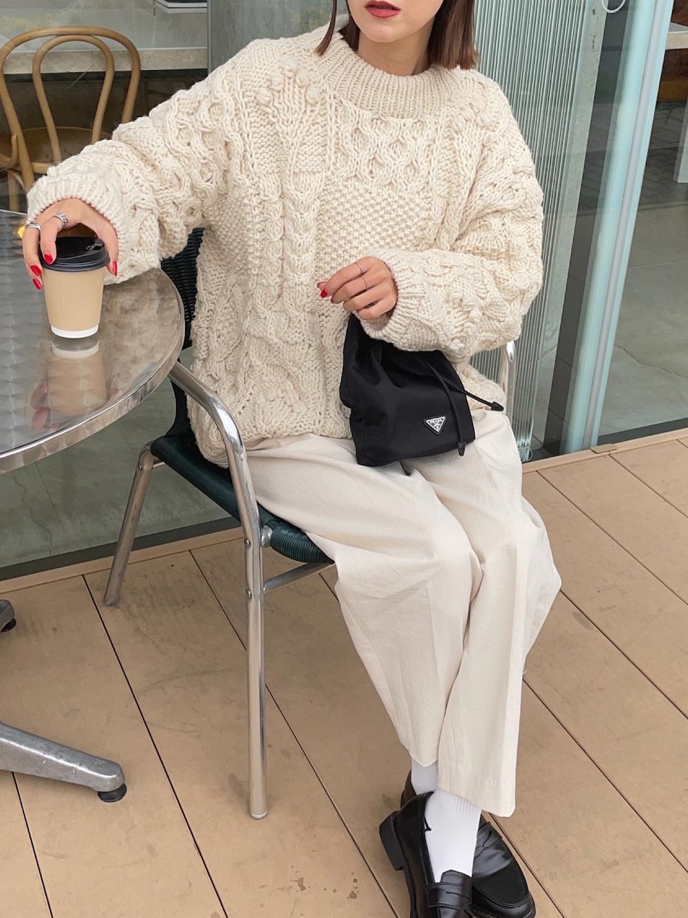 todayful ニットセーター ホワイト TODAYFUL アイボリー ケーブル