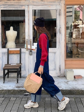 「アイテム（サロペット/オーバーオール）」を使った、りょんさん（レディース・165cm）の秋コーディネート