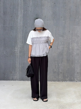 「PRADA（プラダ）のアイテム（バッグ）」を使った、りょんさん（レディース・165cm）の夏コーディネート