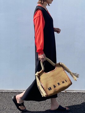 「rectangle（レクタングル）のアイテム（カーディガン/ボレロ）」を使った、りょんさん（レディース・165cm）の春コーディネート