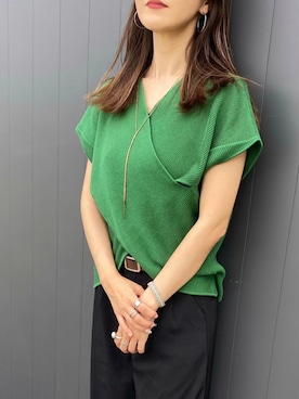 「CLEA（クレア）のアイテム（スラックス）」を使った、りょんさん（レディース・165cm）の夏コーディネート