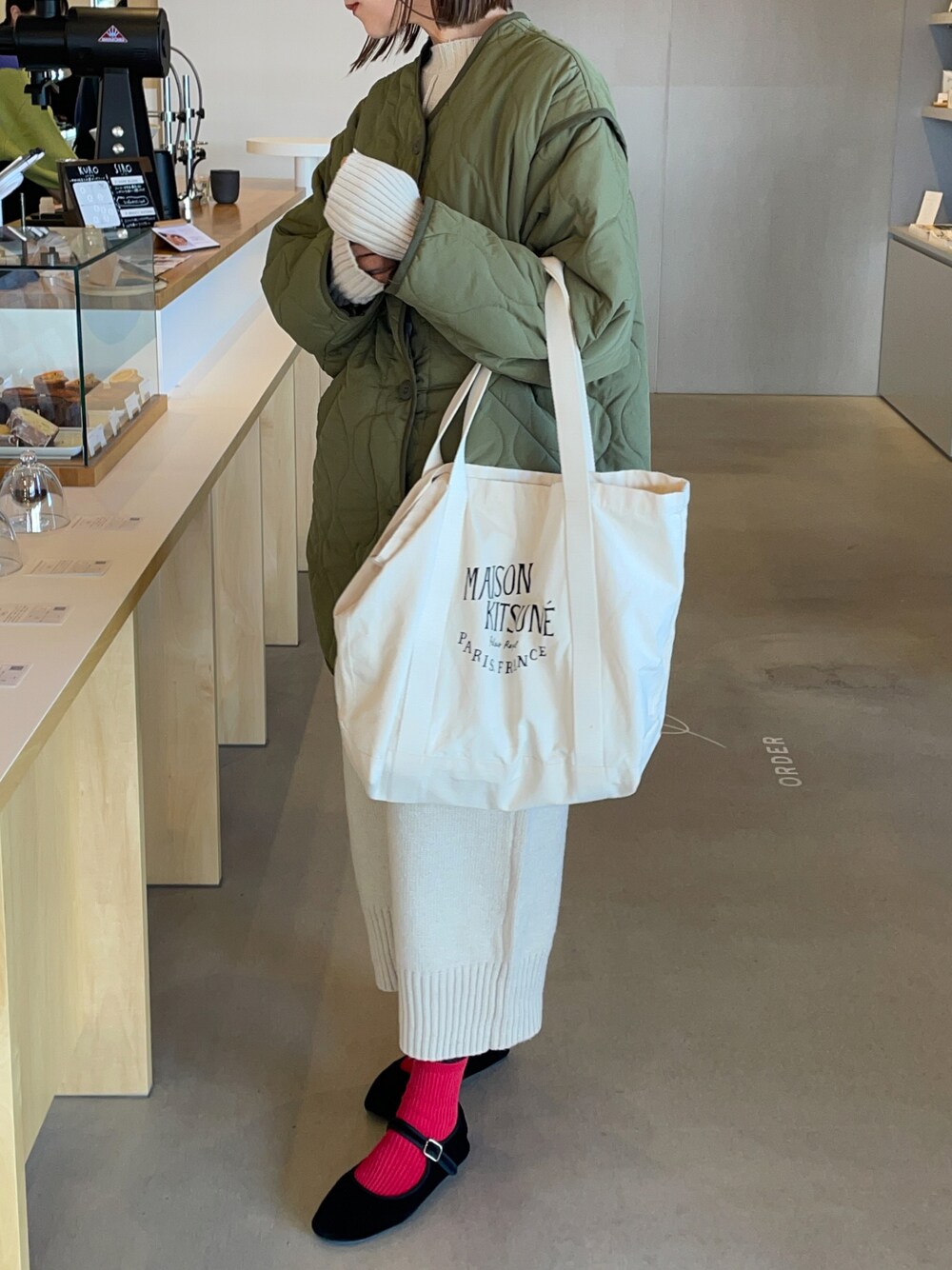 りょん｜Maison Kitsuneのトートバッグを使ったコーディネート
