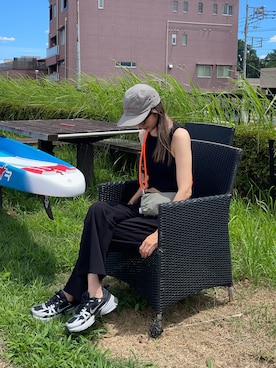 「大人カジュアルコーデ」｜「アイテム（スニーカー）」を使った、りょんさん（レディース・165cm）の夏コーディネート