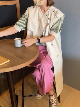 「ポロシャツコーデ」｜「アイテム（アクセサリー）」を使った、りょんさん（レディース・165cm）の春コーディネート