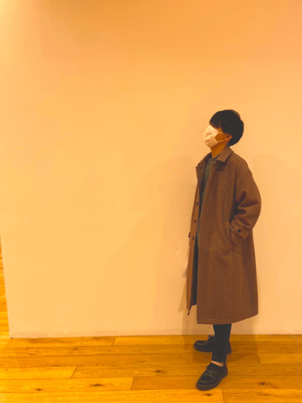HARE（ハレ）の「ウールチェックステンカラーコート(HARE