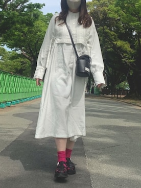 「SENSE OF PLACE by URBAN RESEARCH（センスオブプレイスバイアーバンリサーチ）のアイテム（シャツワンピース）」を使った、kotomiさん（レディース・162cm）の春コーディネート