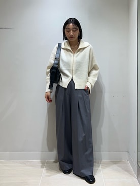 「アイテム（チョーカー、シルバー系）」を使った、momoka ikedaさん（レディース・157cm）の秋コーディネート