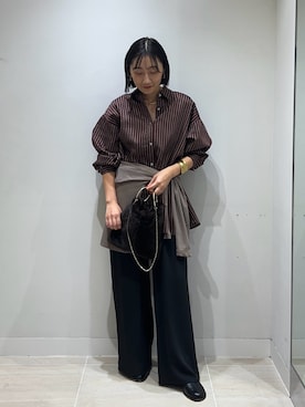 「アイテム（チョーカー）」を使った、momoka ikedaさん（レディース・157cm）の秋コーディネート