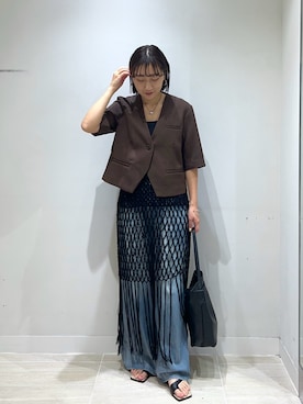 「アイテム（リング）」を使った、momoka ikedaさん（レディース・157cm）の夏コーディネート