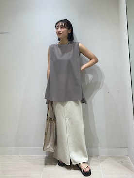 「GALLARDAGALANTE（ガリャルダガランテ）のネックカフ（ネックレス、シルバー系）」を使った、momoka ikedaさん（レディース・157cm）の夏コーディネート