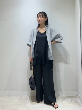 「GALLARDAGALANTE（ガリャルダガランテ）のネックカフ（チョーカー、ゴールド系）」を使った、momoka ikedaさん（レディース・157cm）の夏コーディネート
