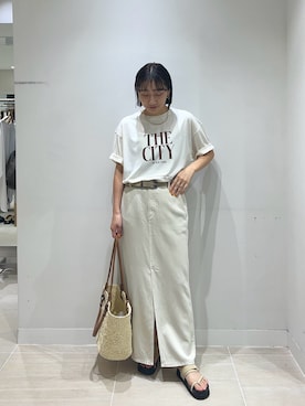 「GALLARDAGALANTE（ガリャルダガランテ）のネックカフ（チョーカー、ゴールド系）」を使った、momoka ikedaさん（レディース・157cm）の夏コーディネート
