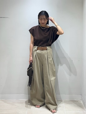 「GALLARDAGALANTE（ガリャルダガランテ）のネックカフ（チョーカー、ゴールド系）」を使った、momoka ikedaさん（レディース・157cm）の夏コーディネート