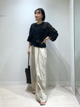 「GALLARDAGALANTE（ガリャルダガランテ）のネックカフ（チョーカー、ゴールド系）」を使った、momoka ikedaさん（レディース・157cm）の夏コーディネート