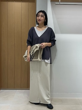 「アイテム（スウェット）」を使った、momoka ikedaさん（レディース・157cm・30代）の秋コーディネート