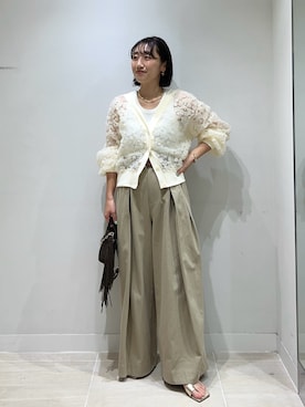 「GALLARDAGALANTE（ガリャルダガランテ）のネックカフ（チョーカー、ゴールド系）」を使った、momoka ikedaさん（レディース・157cm）の夏コーディネート