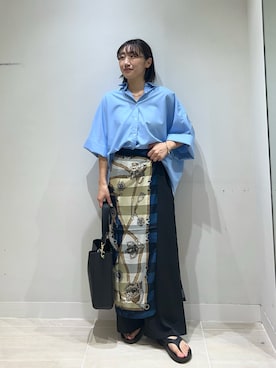 「GALLARDAGALANTE（ガリャルダガランテ）のオーバルボールチェーンネックレス（リング、ゴールド系）」を使った、momoka ikedaさん（レディース・157cm）の夏コーディネート