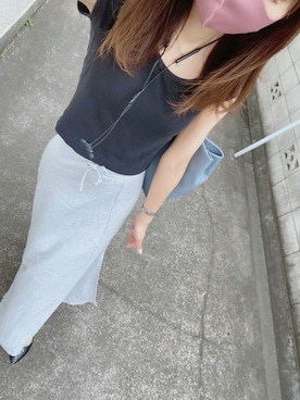 「ショート丈トップス」｜「アイテム（アナログ腕時計）」を使った、⊿mey さん（レディース・169cm）の夏コーディネート