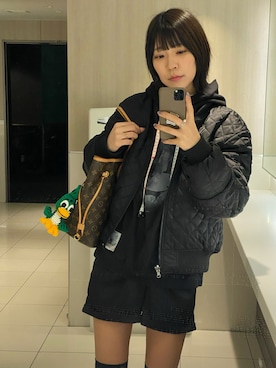 「アイテム（トートバッグ）」を使った、⊿mey さん（レディース・169cm）の冬コーディネート