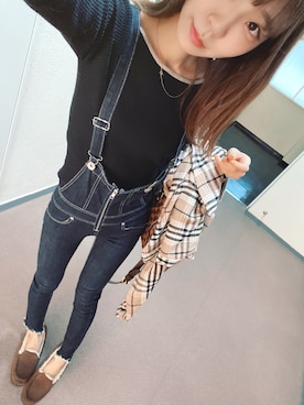 「GYDA（ジェイダ）のアイテム（オールインワン・サロペット）」を使った、⊿mey さん（レディース・169cm）の秋コーディネート