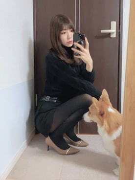 「ショート丈トップス」｜「アイテム（PC・スマホグッズ/家電）」を使った、⊿mey さん（レディース・169cm）の冬コーディネート