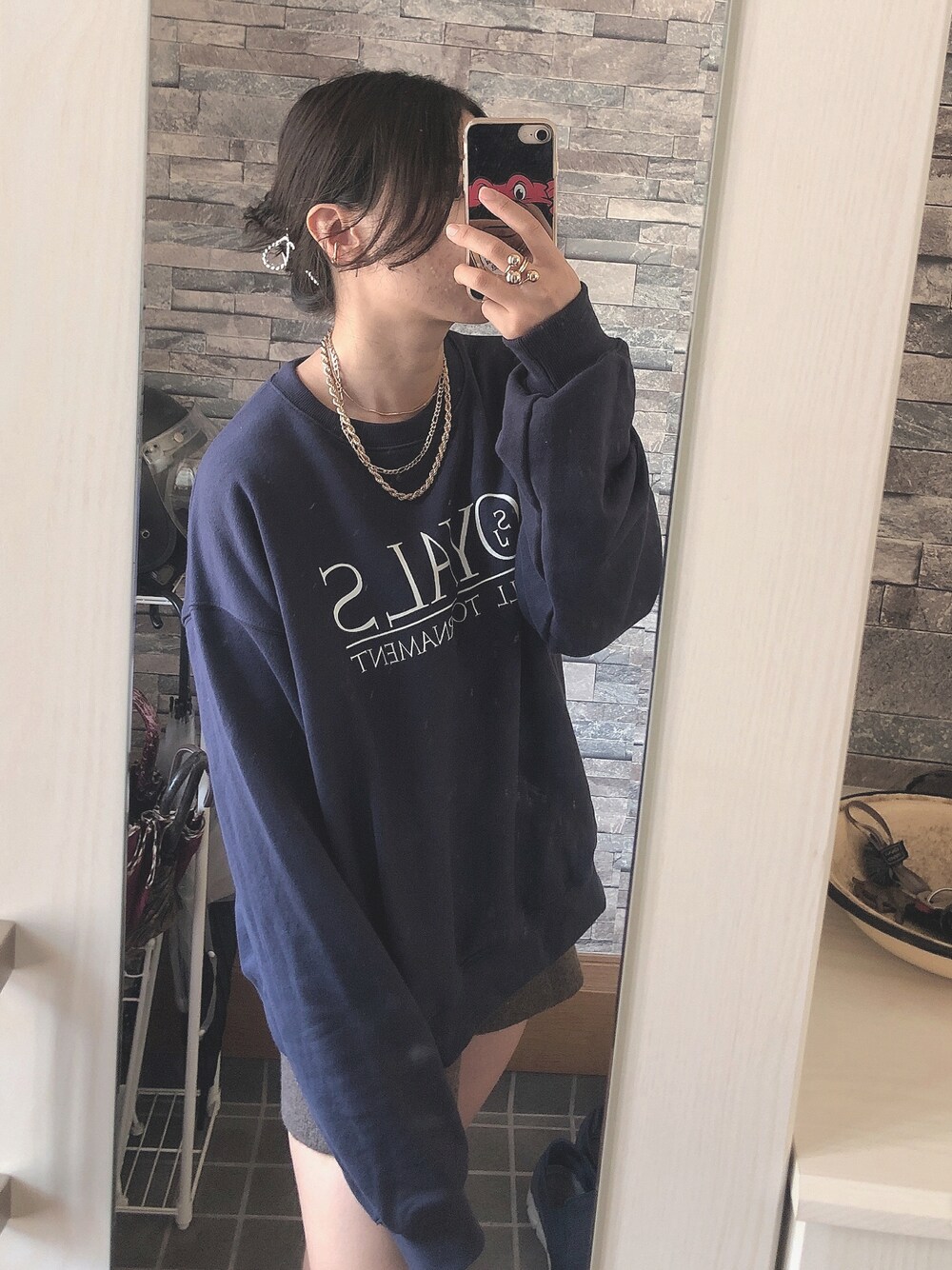 「お洒落さんとつながりたい、きれいめカジュアル、いいね、save、フォローお願いします🤑」｜「samoedoのアイテム（スウェット、ブルー系）」を使った、kumaさん（レディース・159cm）の秋コーディネートの1枚目の写真