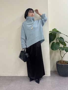 「GALLARDAGALANTE（ガリャルダガランテ）のドロップトップネックレス（ネックレス）」を使った、SERIさん（レディース・156cm）の秋コーディネート