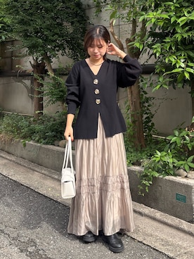 「アイテム（チョーカー）」を使った、SERIさん（レディース・156cm）の秋コーディネート