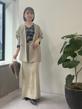 「アイテム（ベルト）」を使った、SERIさん（レディース・156cm）の夏コーディネート