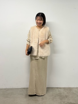 「アイテム（ベスト）」を使った、SERIさん（レディース・156cm・20代）の秋コーディネート