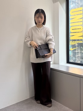 「GALLARDAGALANTE（ガリャルダガランテ）の【ジャケットやニットのインナーに最適！】バックスリットブラウスT（シャツ/ブラウス）」を使った、SERIさん（レディース・156cm）の秋コーディネート