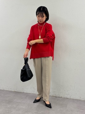 「アイテム（トートバッグ、ブラック系）」を使った、SERIさん（レディース・156cm）の秋コーディネート